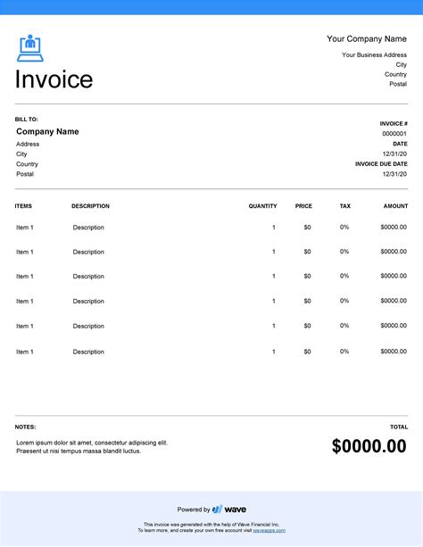 Consulting Invoice Layout