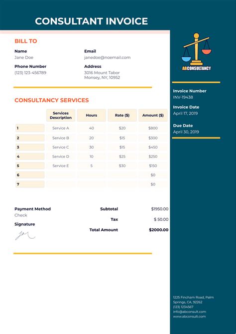 Consulting Invoice Template 1