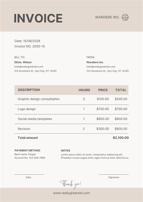 Consulting Invoice Template 4