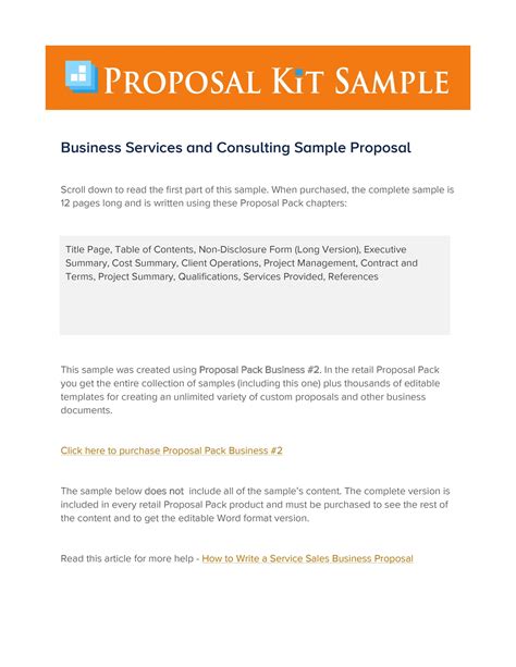 Consulting Proposal Template Sample