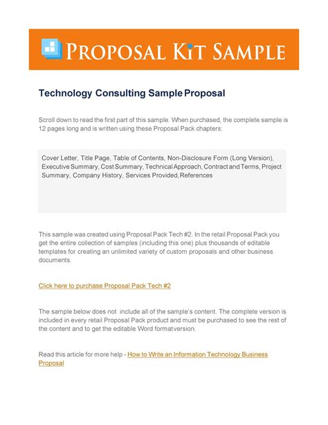 Consulting Proposal Template Structure