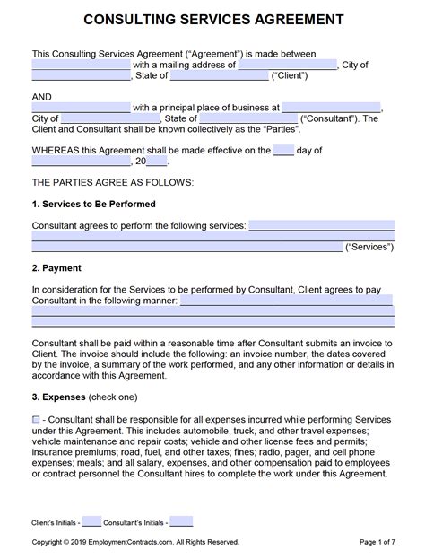 Consulting Service Contract Template