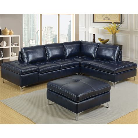 Contemporary Navy Blue Sectional in a Modern Living Room