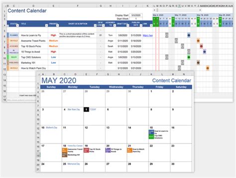 Content Calendar Template Excel