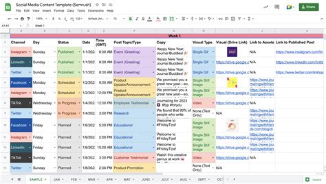 Content Calendar Template for Agency