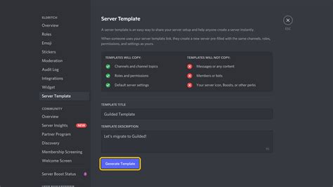 Content creation server description template