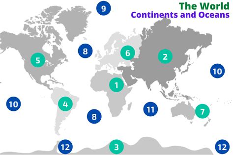 A printable quiz on continents and oceans