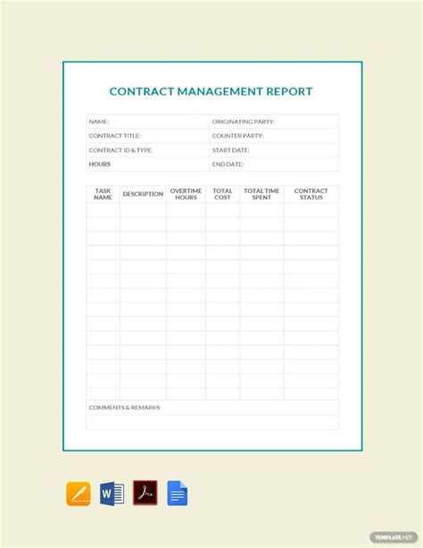 Contract Reporting Templates