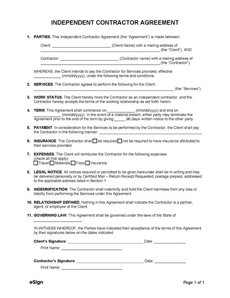 Contractor Agreement Template