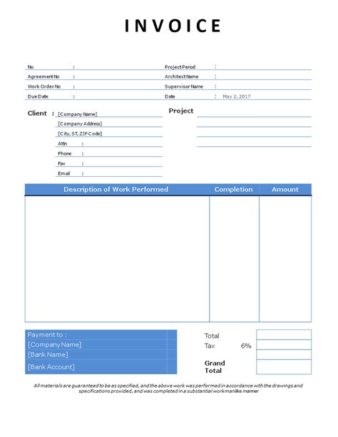 Contractor Invoice Template Word