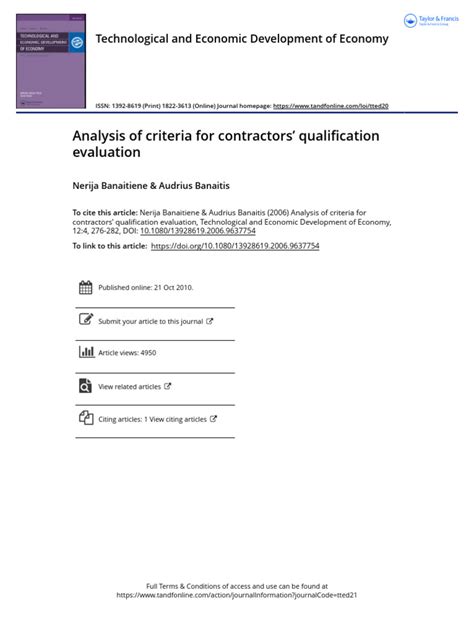 Contractor Qualifications Evaluation