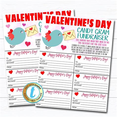 Conversation Heart Candy Gram Template