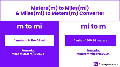 Conversion Chart Meters to Miles