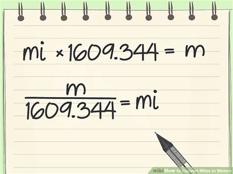 Conversion factor for meters to miles