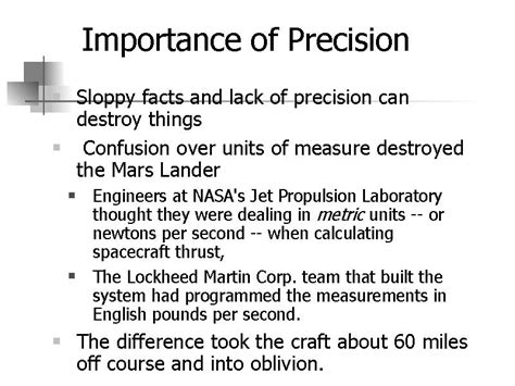 Description of Conversion Precision Importance