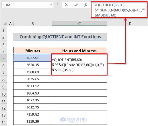 Convert Minutes to Hours in Excel