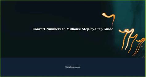 Converting numbers to millions in Excel