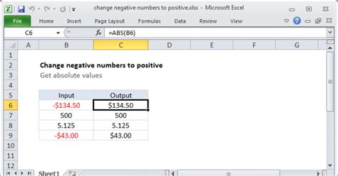 Excel Formulas to Convert Positive to Negative