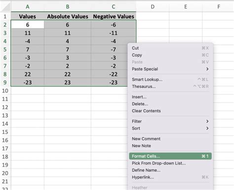 Templates to Convert Positive to Negative in Excel