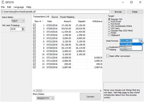 Converting XLS to QIF Macro