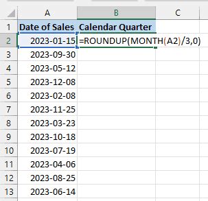 Converting Dates to Quarters and Years in Excel