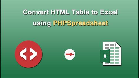 Converting Excel to HTML Tables