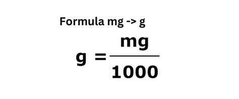 Converting Grams to Milligrams