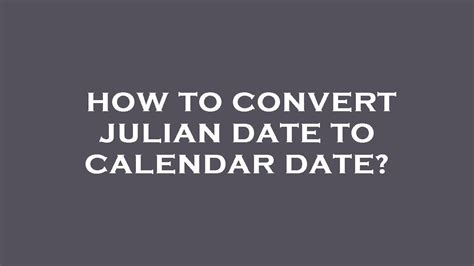 Converting Julian Dates in Excel