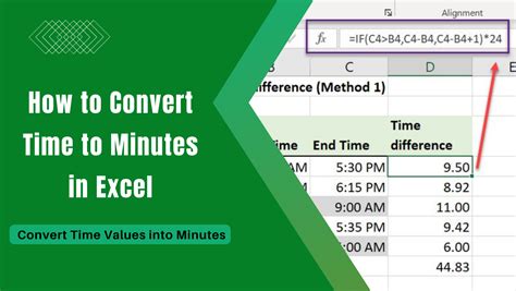 Converting Time to Minutes Using a Formula