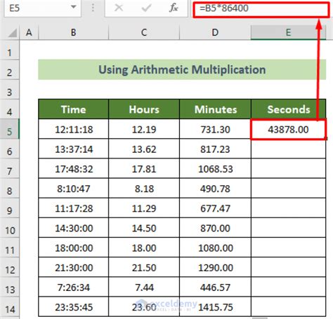 Converting time values Excel