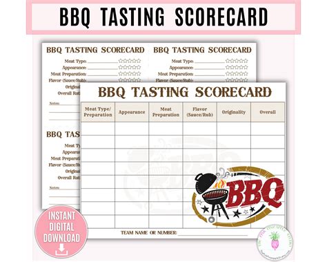 Cook-Off Judging Sheet Template