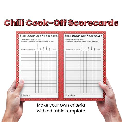 Cook-Off Judging Template Example