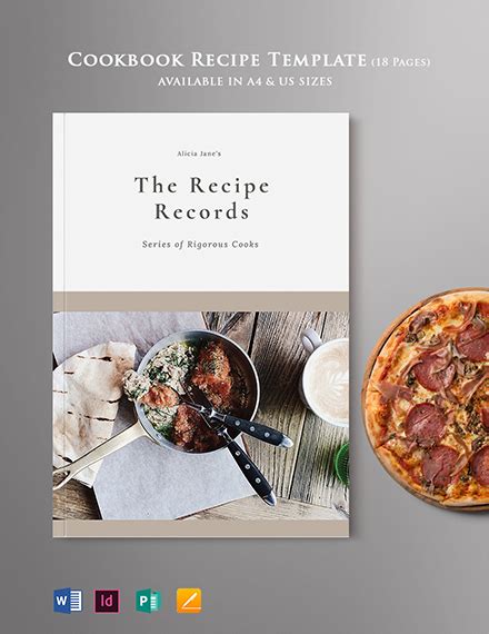 Cookbook template in A4 size