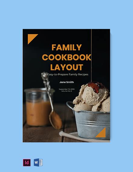 Cookbook templates on a computer screen