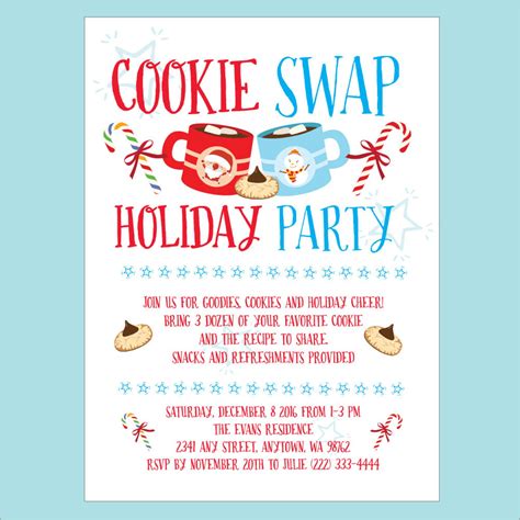 Cookie swap party invitation template