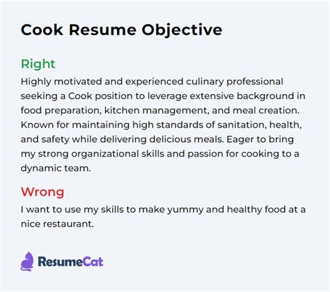 Cooking Resume Objective