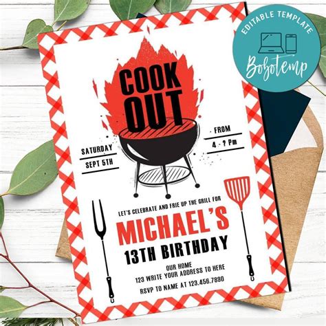 Cookout Invitation Template 1