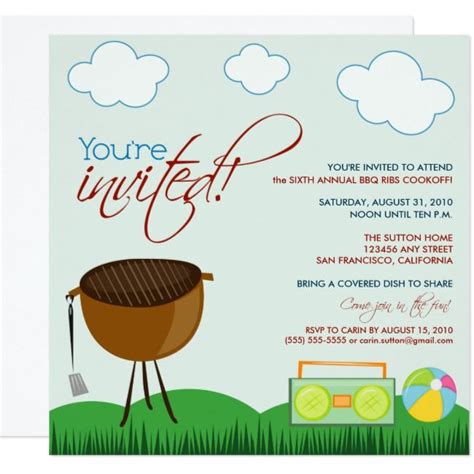 Cookout Invitation Template 2