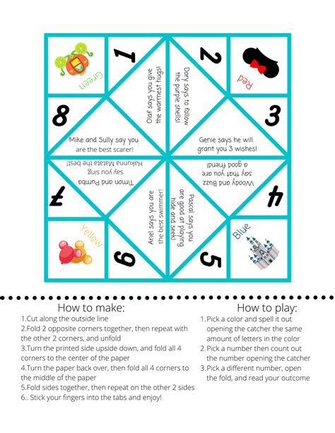 Free Printable Cootie Catcher Templates For Kids