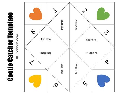 Cootie Catcher Template Gallery 2