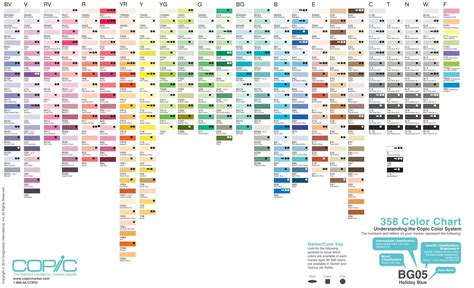 Copic Color Chart and Swatches