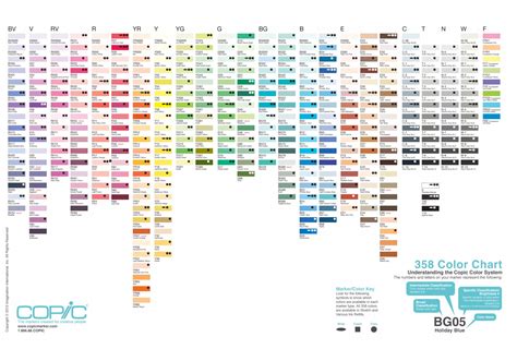 Copic Color Charts and Swatches