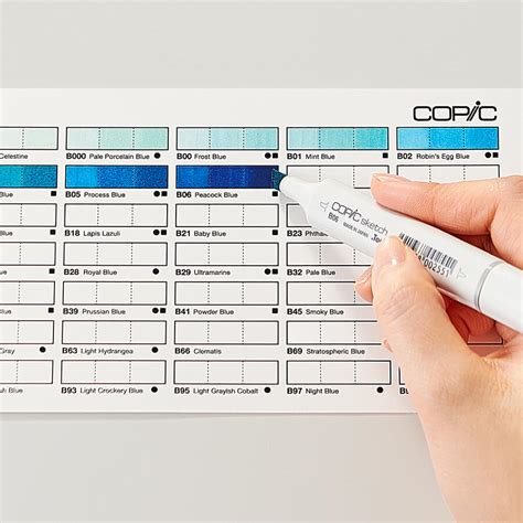 Copic Color Swatch Chart