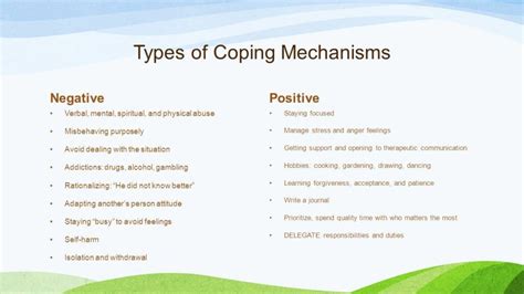 Coping mechanisms for dealing with grief