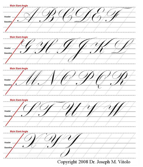 Copperplate Lettering Template