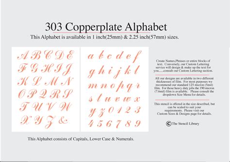 Copperplate Fancy Letter Stencils