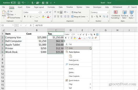 Copy Data in Excel