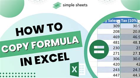 Copying formulas using copy and paste