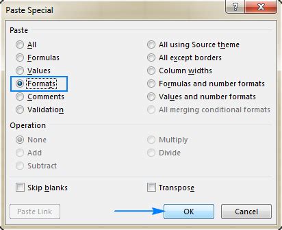 Copying and Pasting Formats in Excel