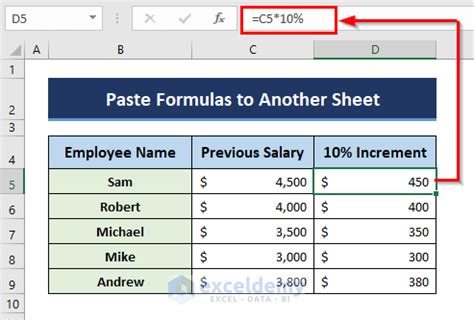 Copy and Paste Formula in Excel